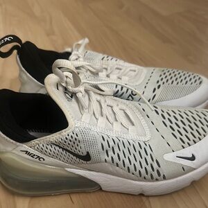 Nike Air Max 270 White and Black Athletic Shoes